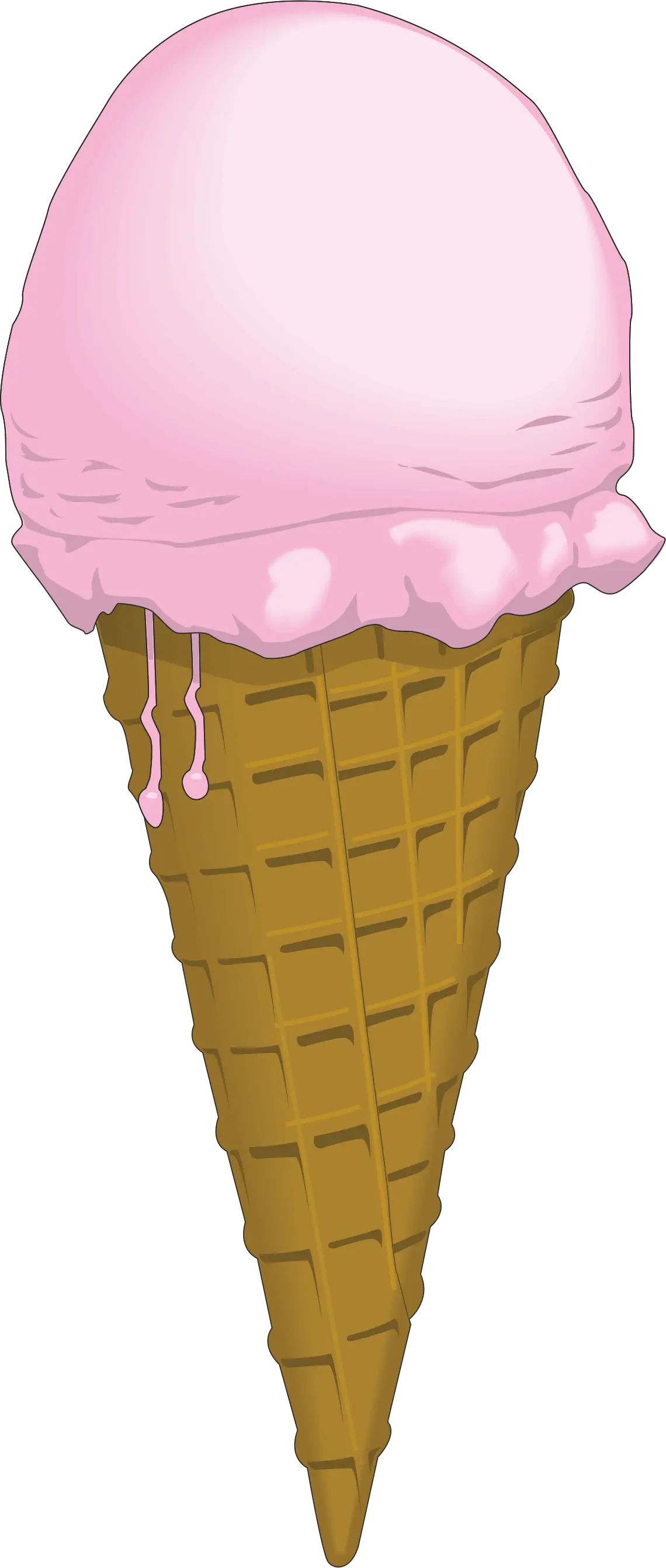 Pink Ice Cream Cone - Sweet Frozen Treat