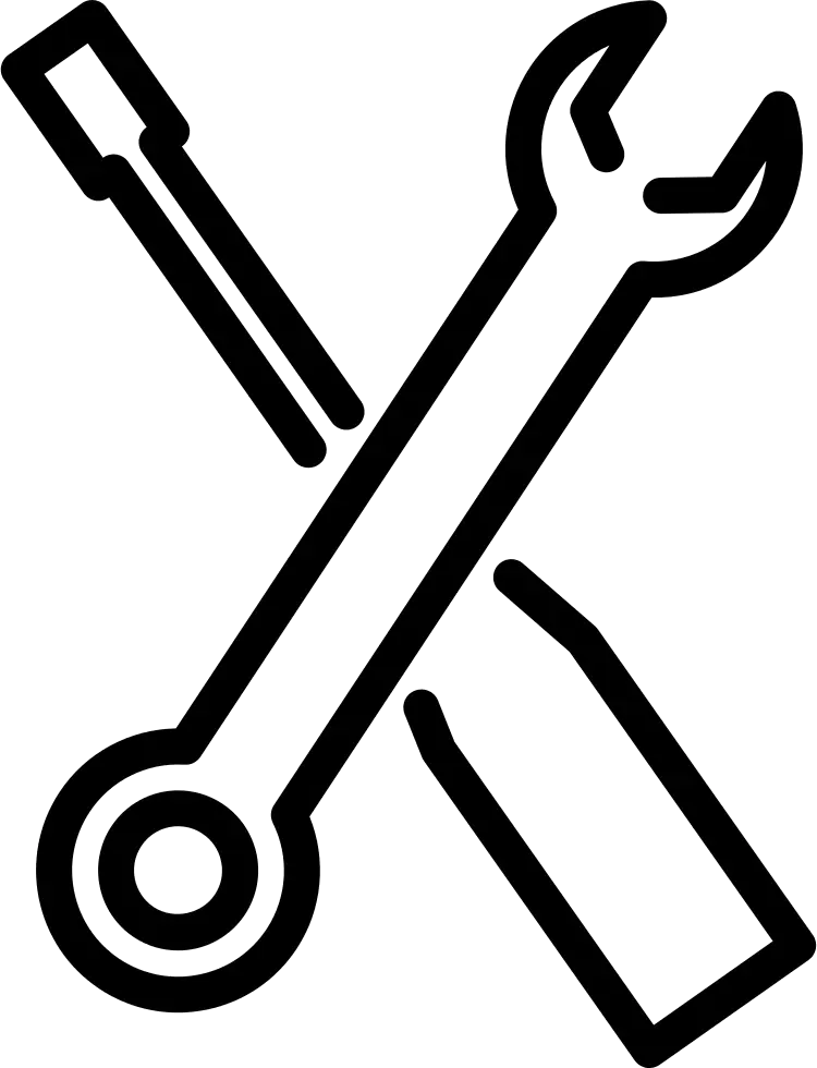Tools Icon Featuring Wrench and Screwdriver
