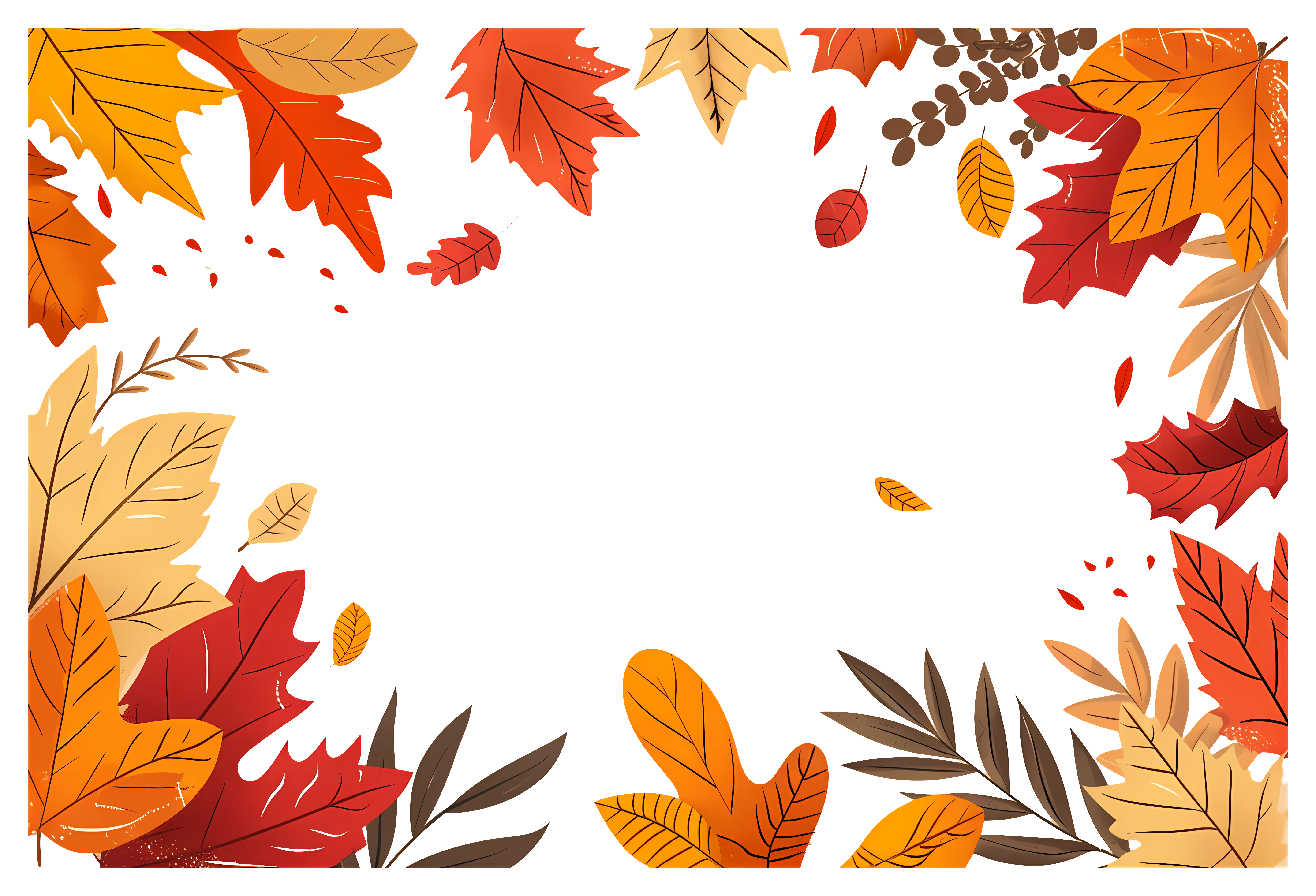 Vivid Autumn Leaf Border Design
