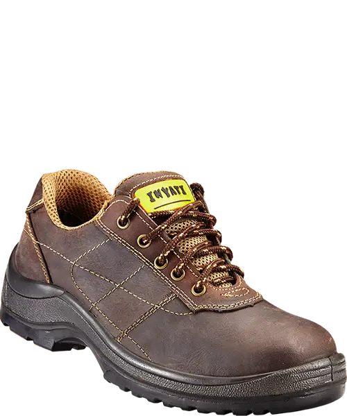 Brown Leather Safety Shoe for Industrial Use