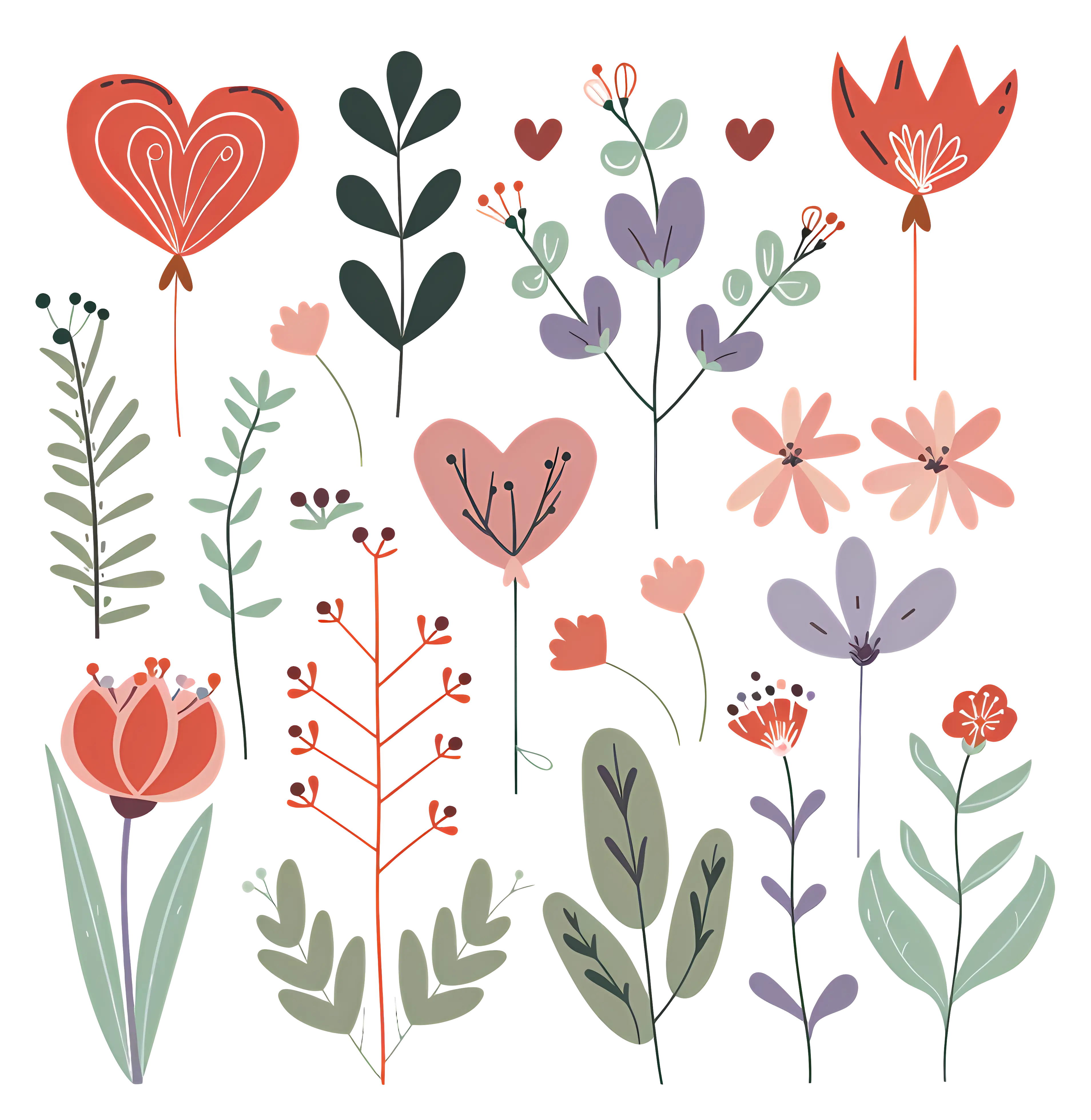 Colorful Doodle Floral Pattern