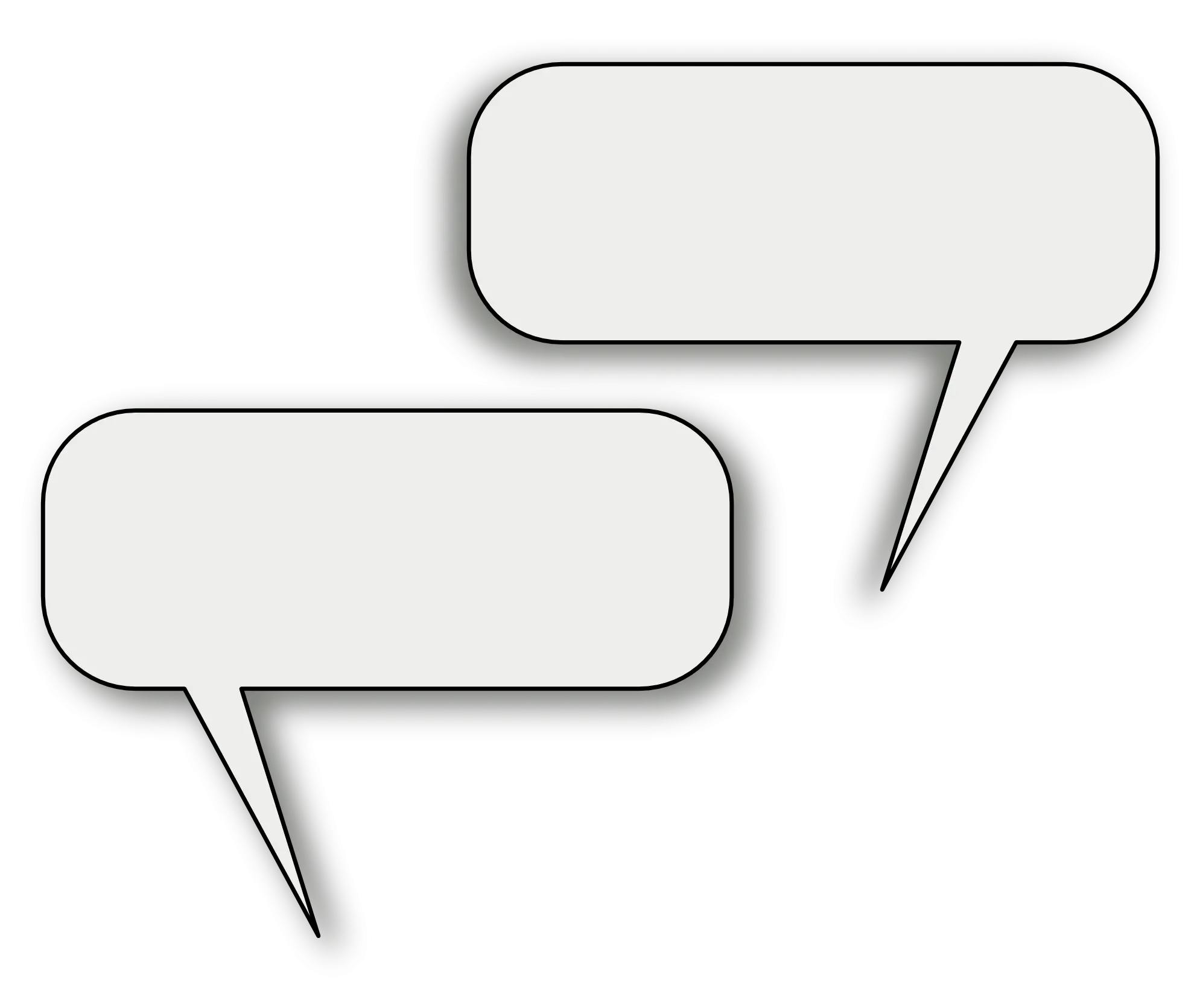 Two Blank Speech Bubbles for Dialogue