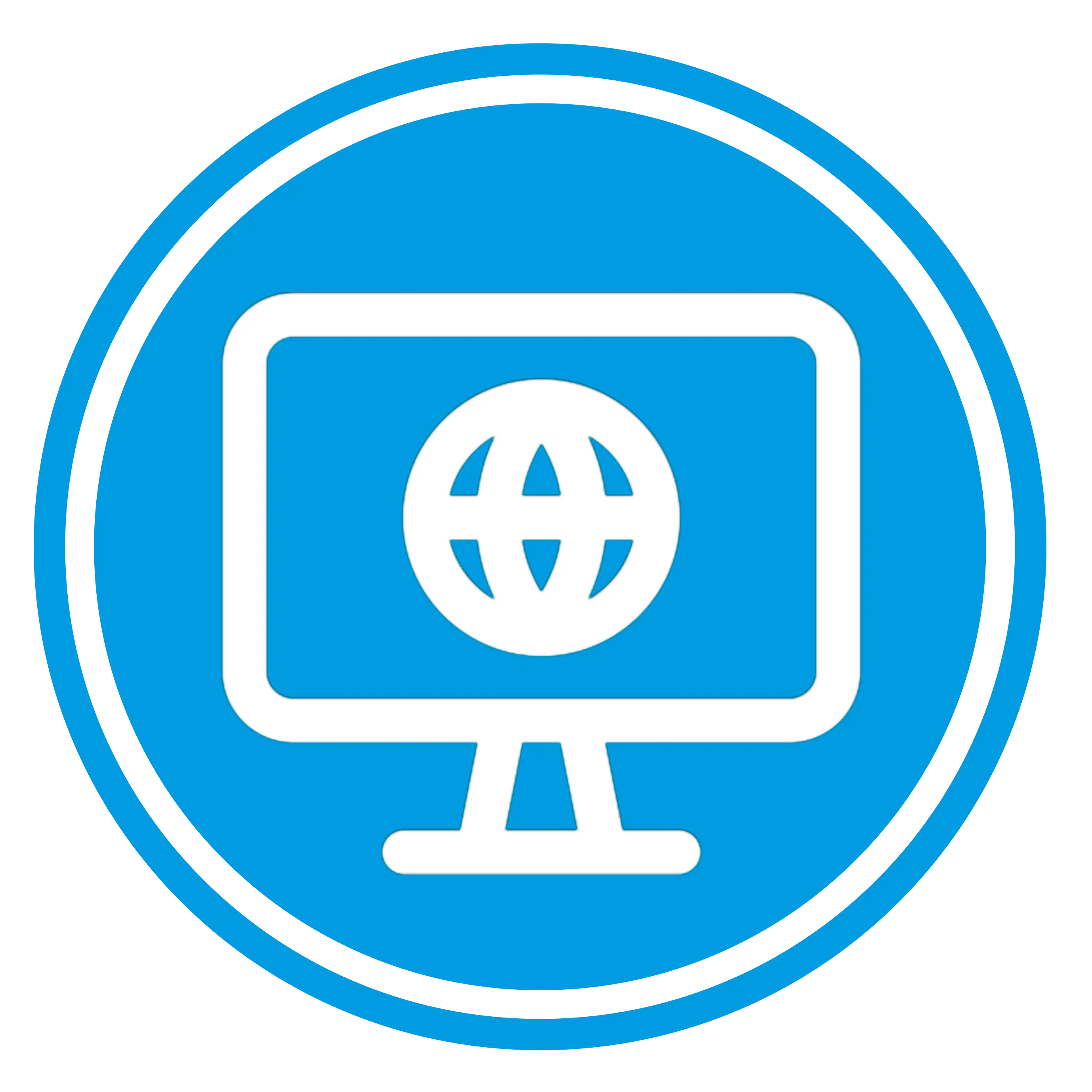 Internet Globe Icon on Blue Monitor