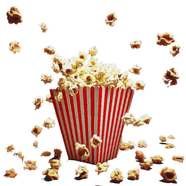 Popcorn in Red Striped Bucket