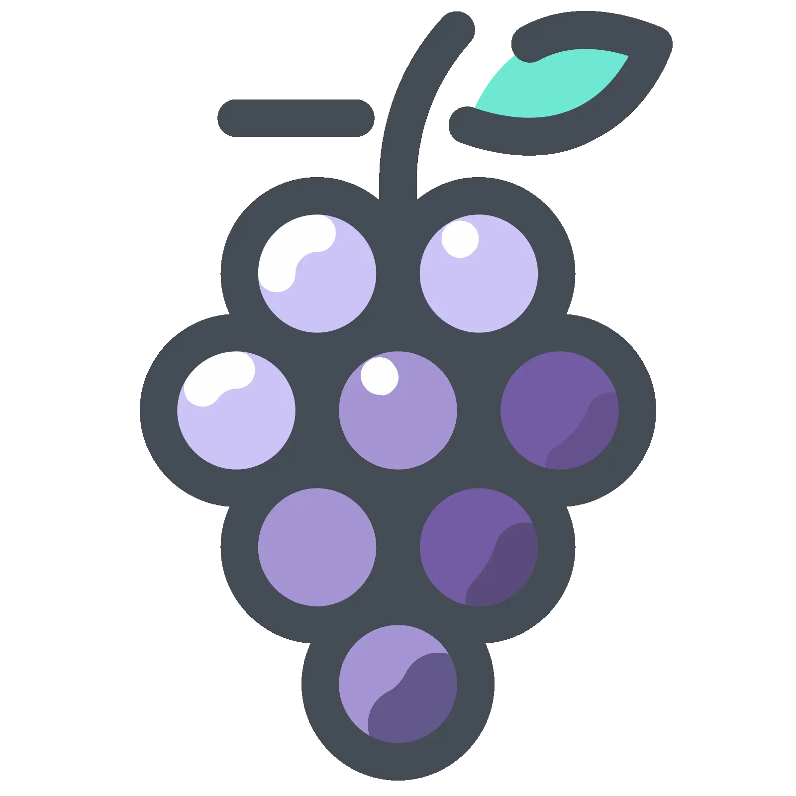 Cartoon Illustrated Bunch of Grapes