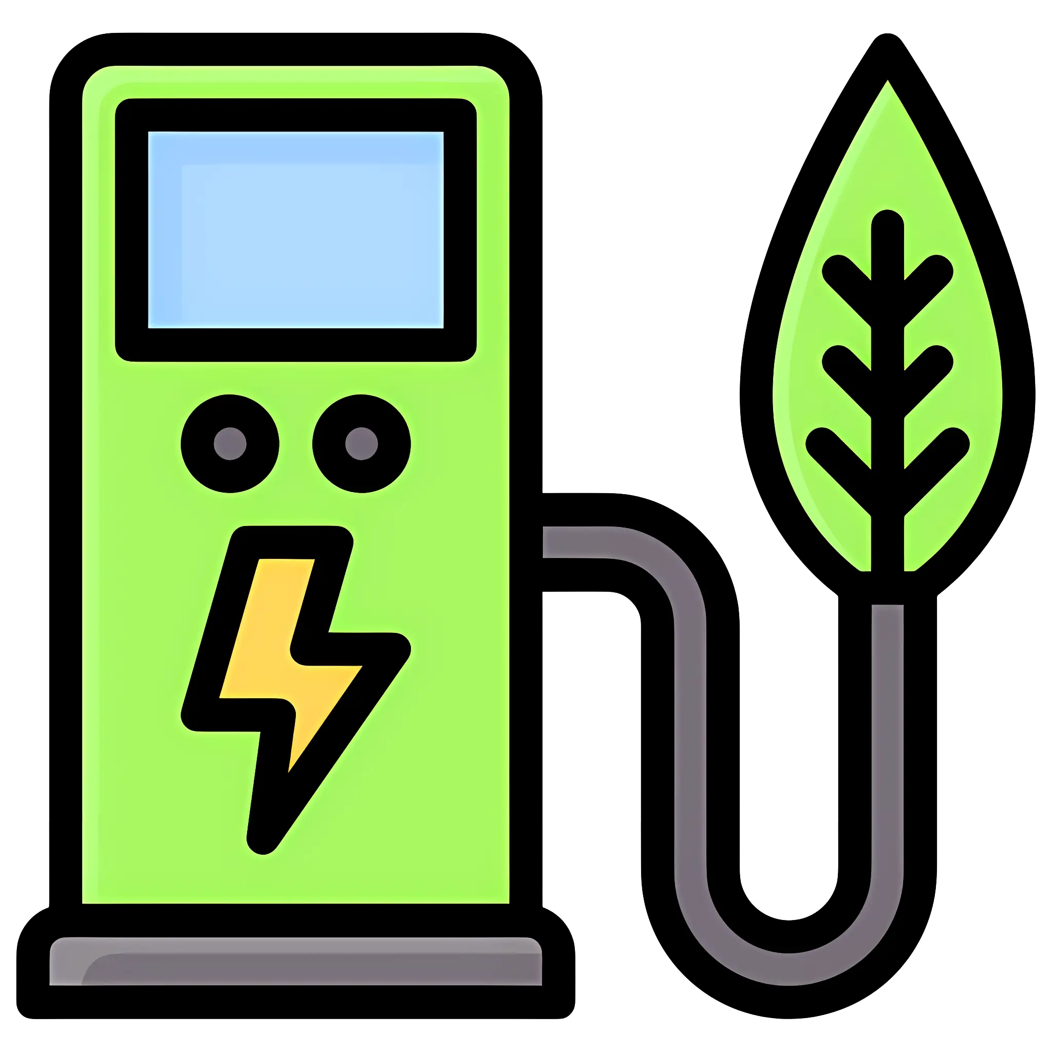 Electric Charging Station with Leaf