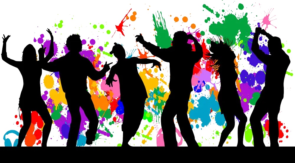 Colorful Dancing Silhouettes
