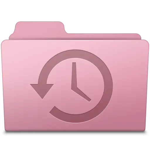 Pink Folder with Clock Icon for Backup Management
