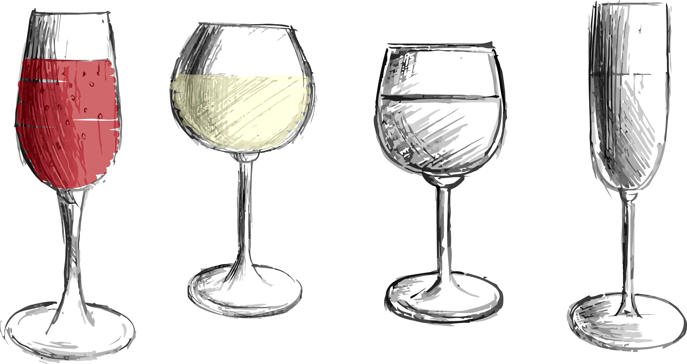 Sketch of Wine Glasses
