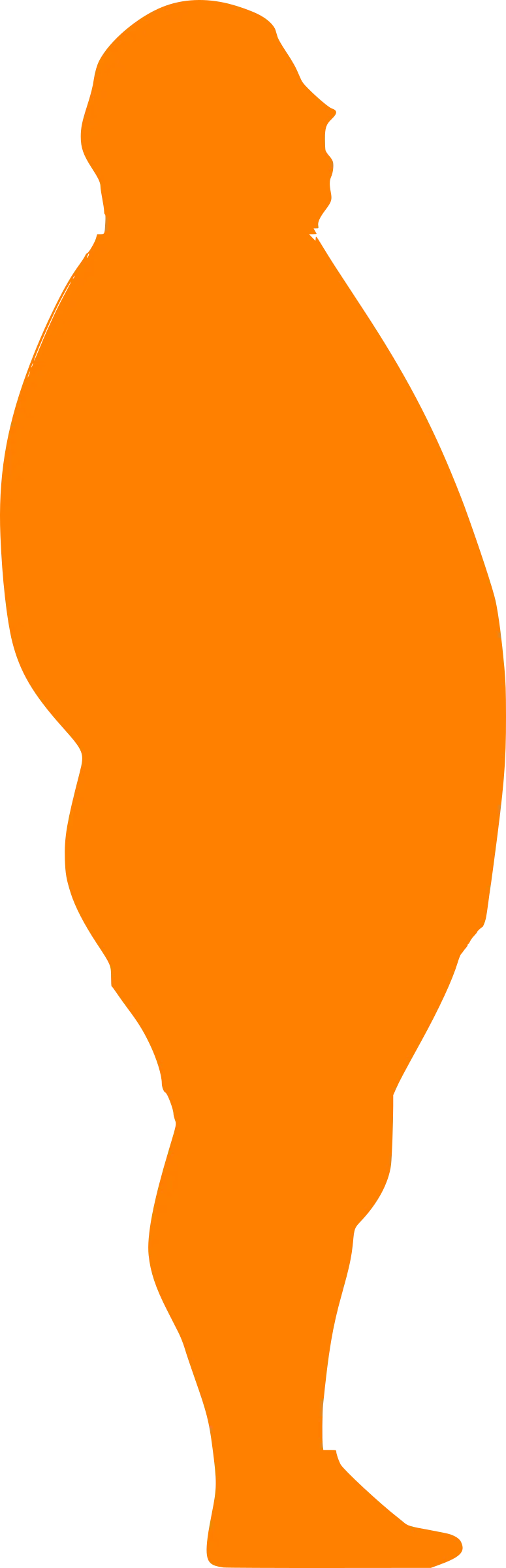 Orange Silhouette of a Person