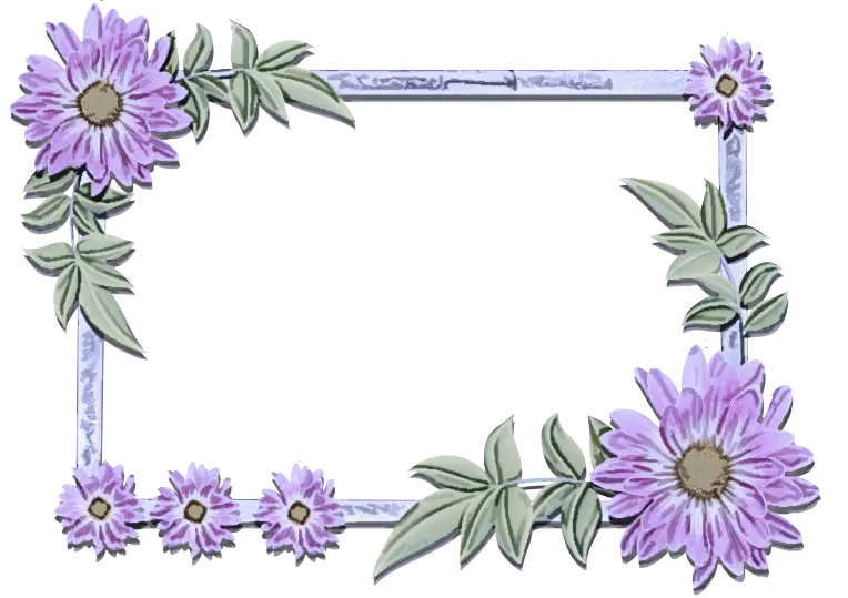 Floral Border Decorated with Purple Flowers