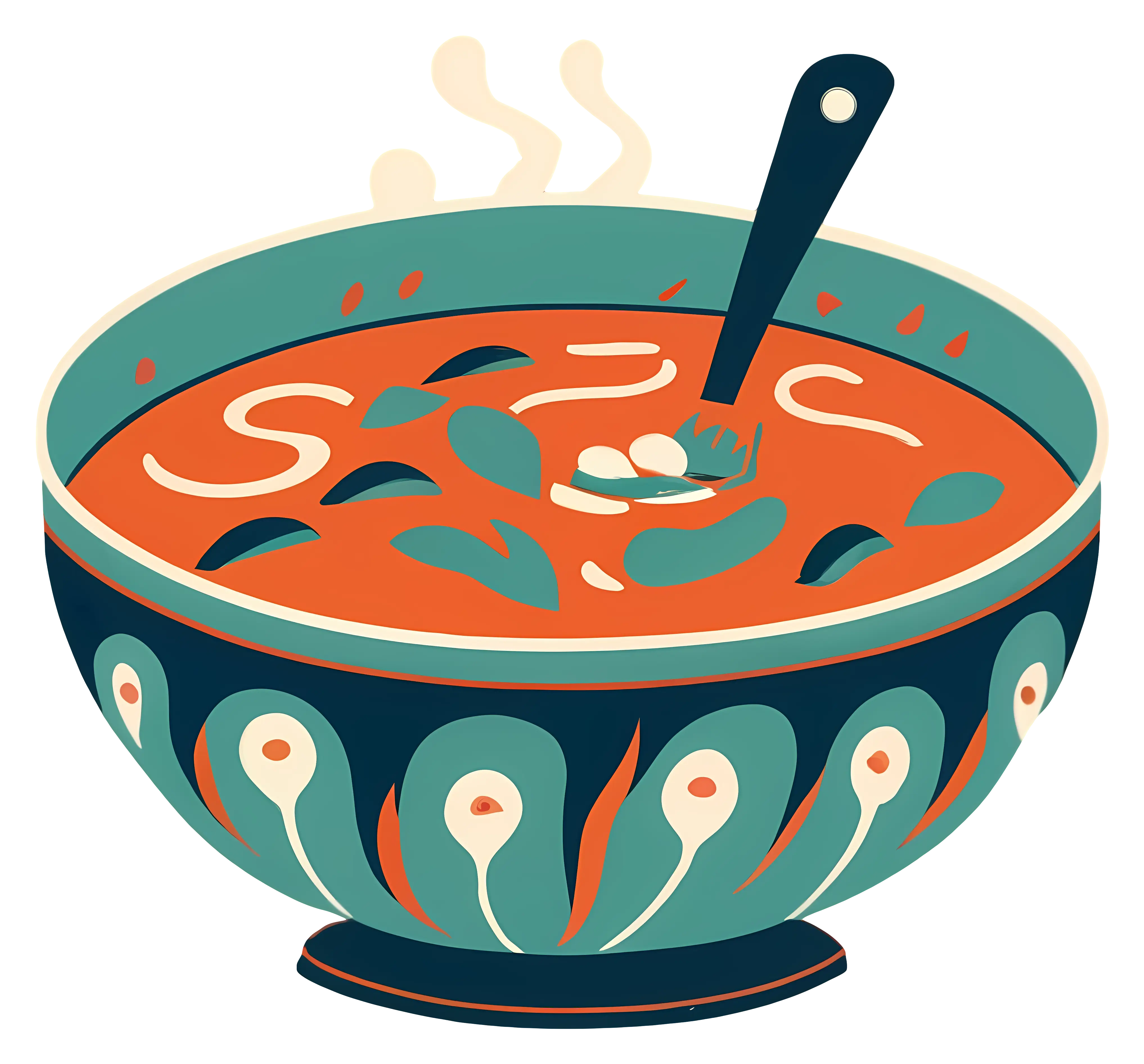 Hot Soup in a Decorative Bowl