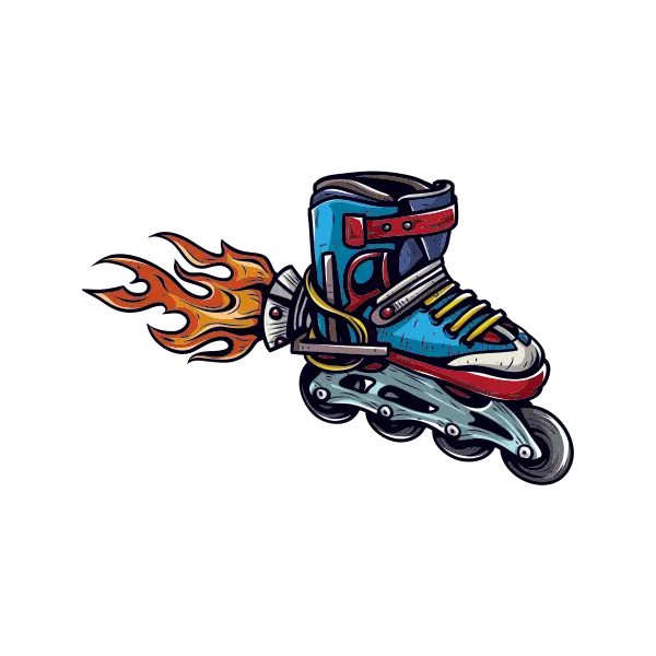 Flaming Roller Skate