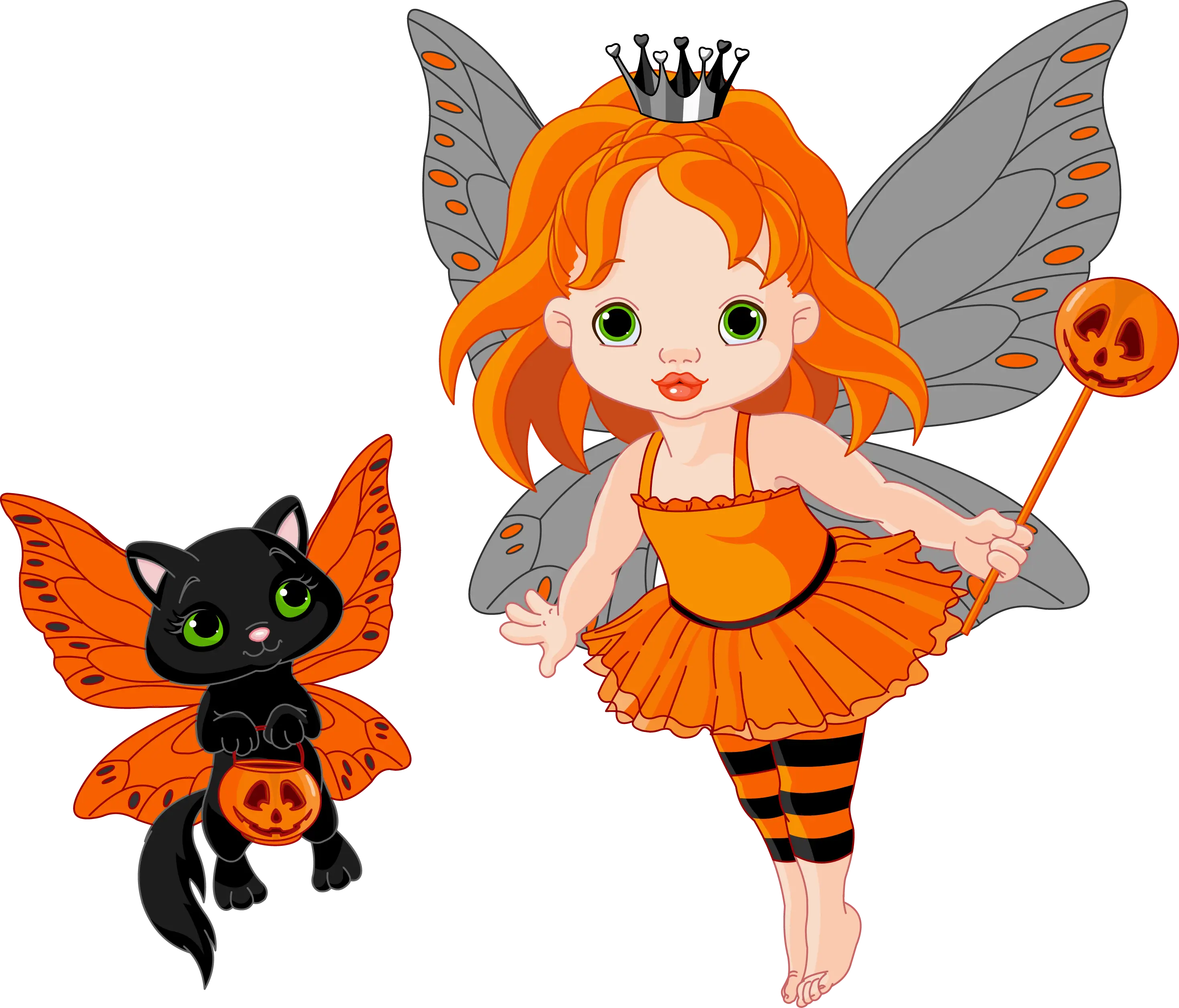 Halloween Fairy with Cat