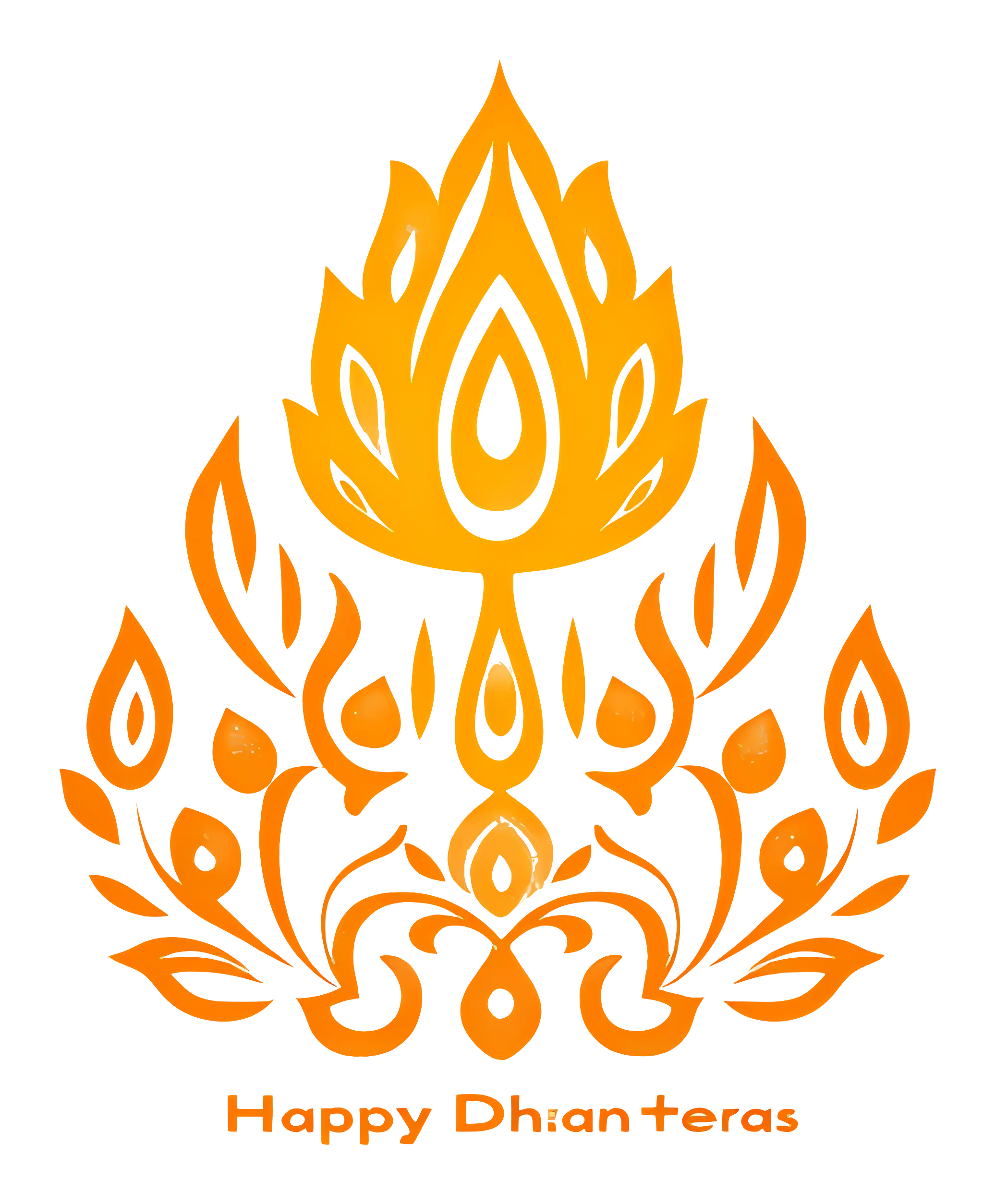 Orange Floral Pattern for Dhanteras