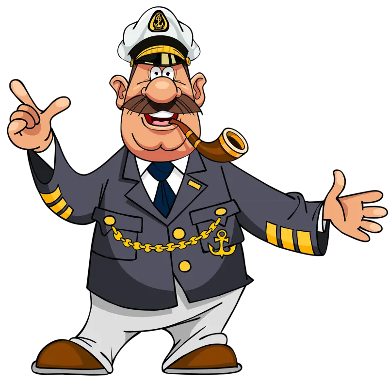 Cheerful Captain with Pipe