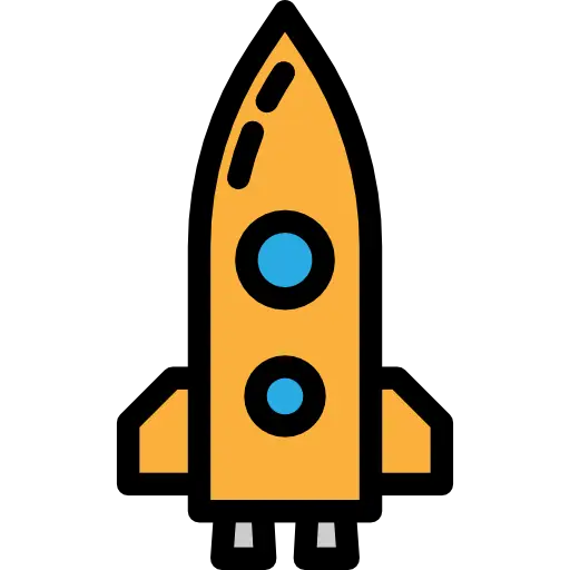 Yellow Cartoon Rocket Illustration