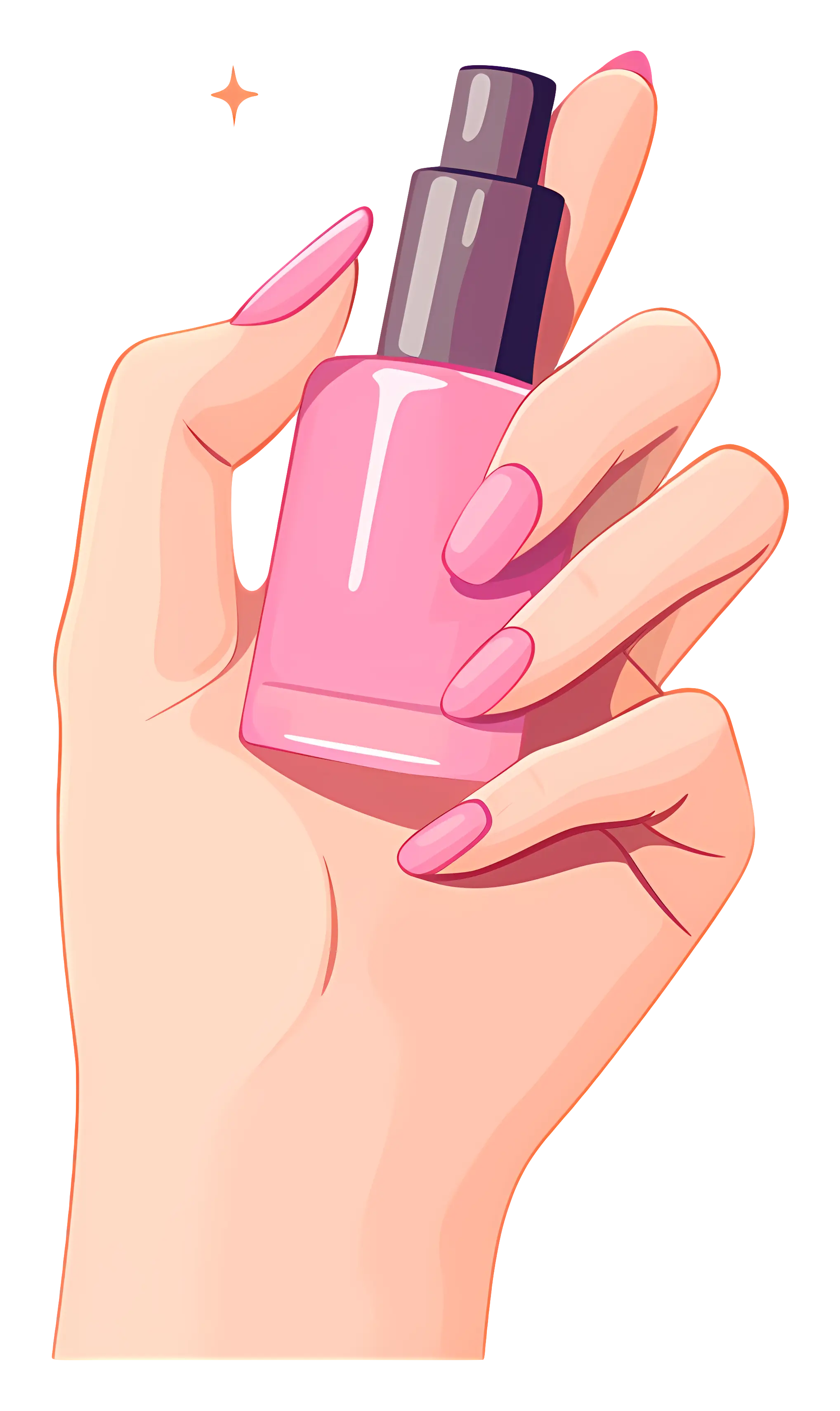Pink Nail Polish Bottle in Hand