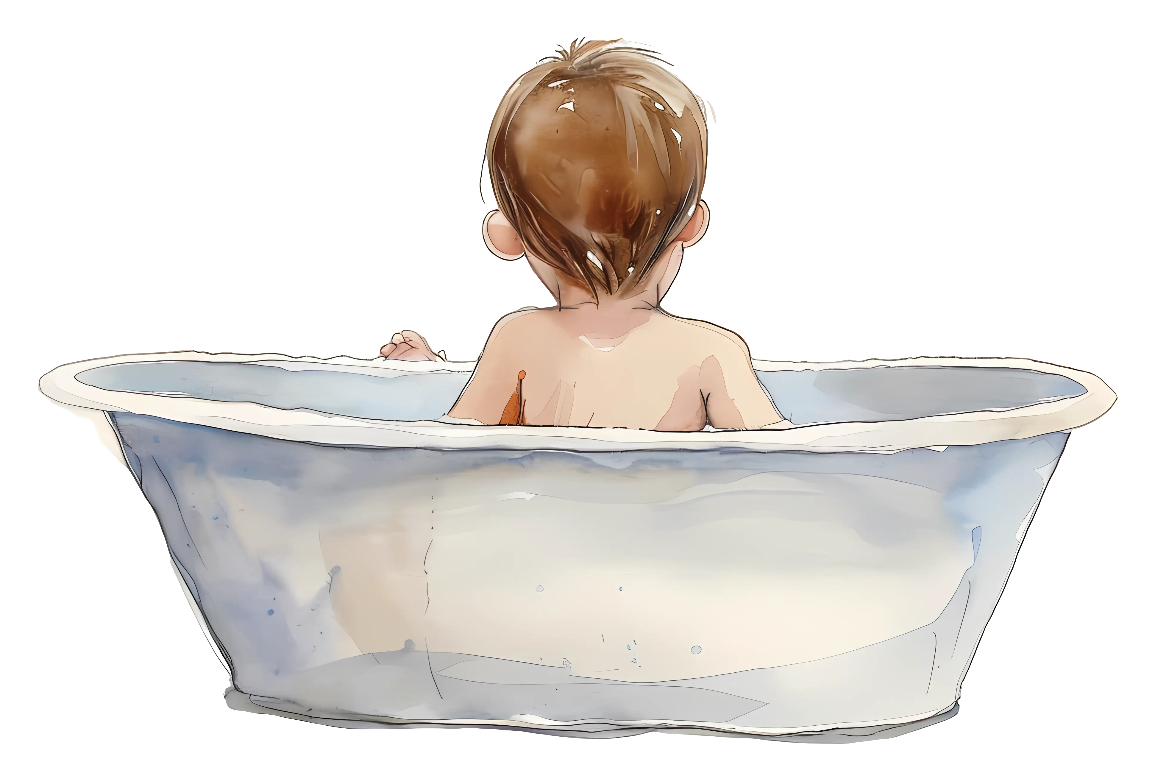Cute Baby in Bathtub for Hygiene Concept