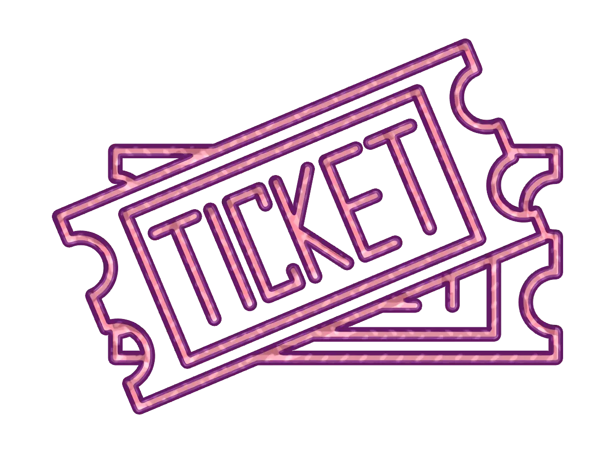 Purple Movie Tickets Icon Design