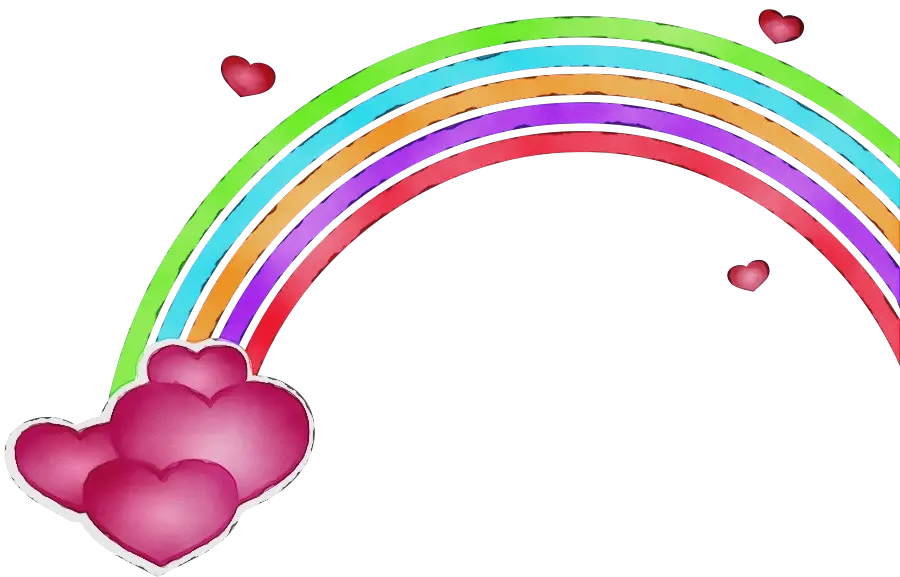 Rainbow with Hearts for a Cheerful Design