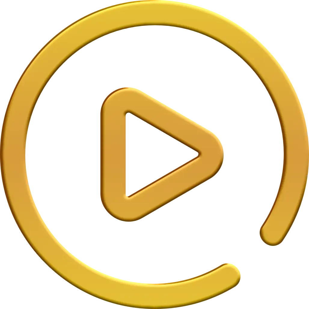 Gold Play Button Icon