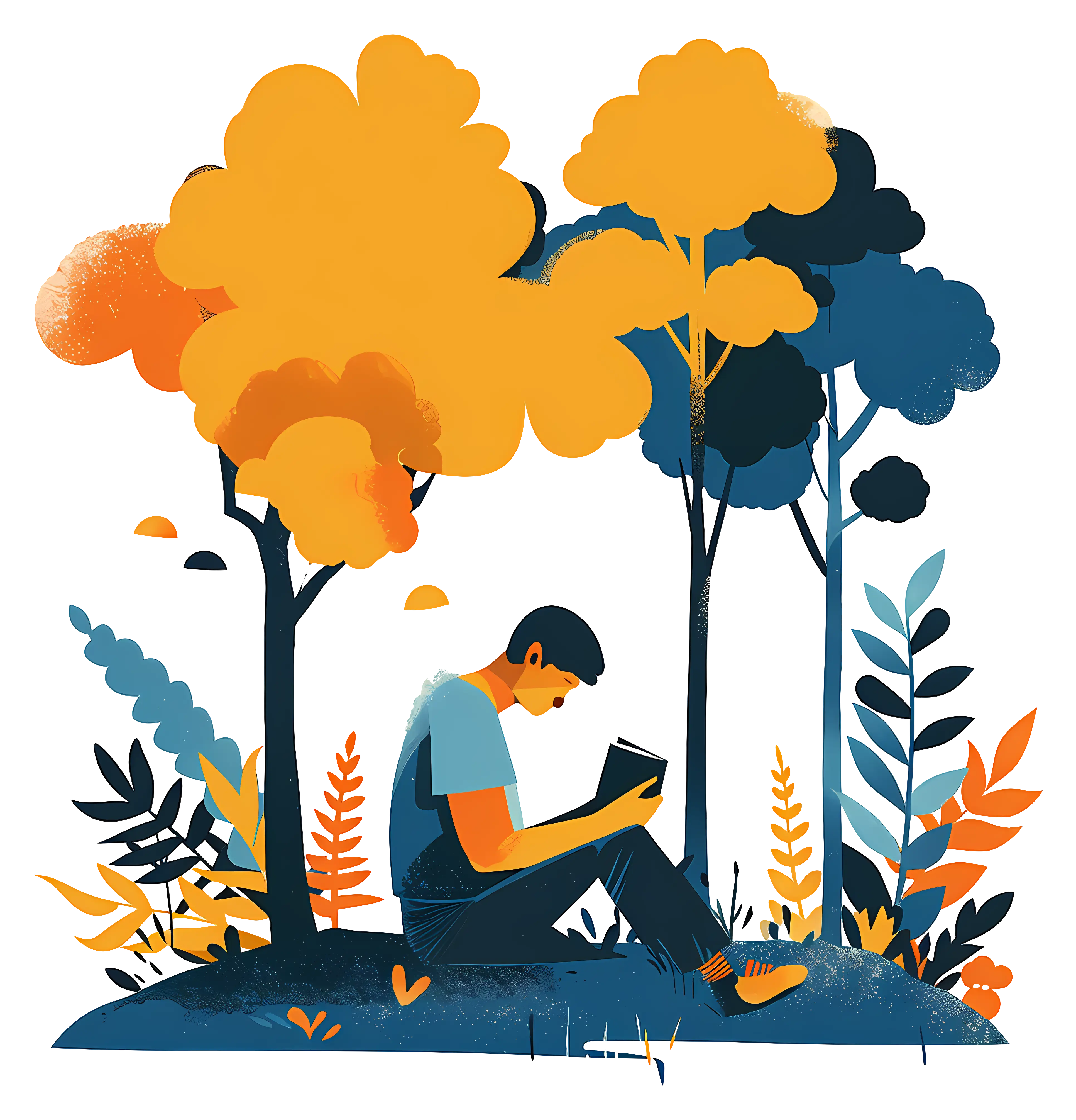 Person Reading in Nature
