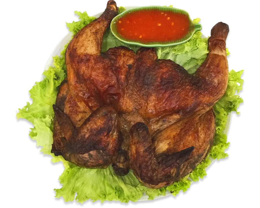 Grilled Chicken with Lettuce and Sauce