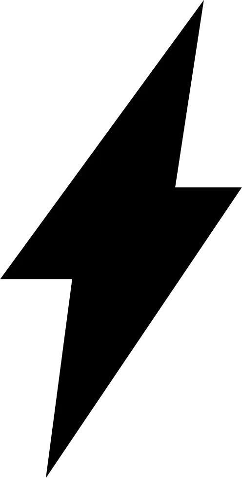 Black Lightning Bolt Icon