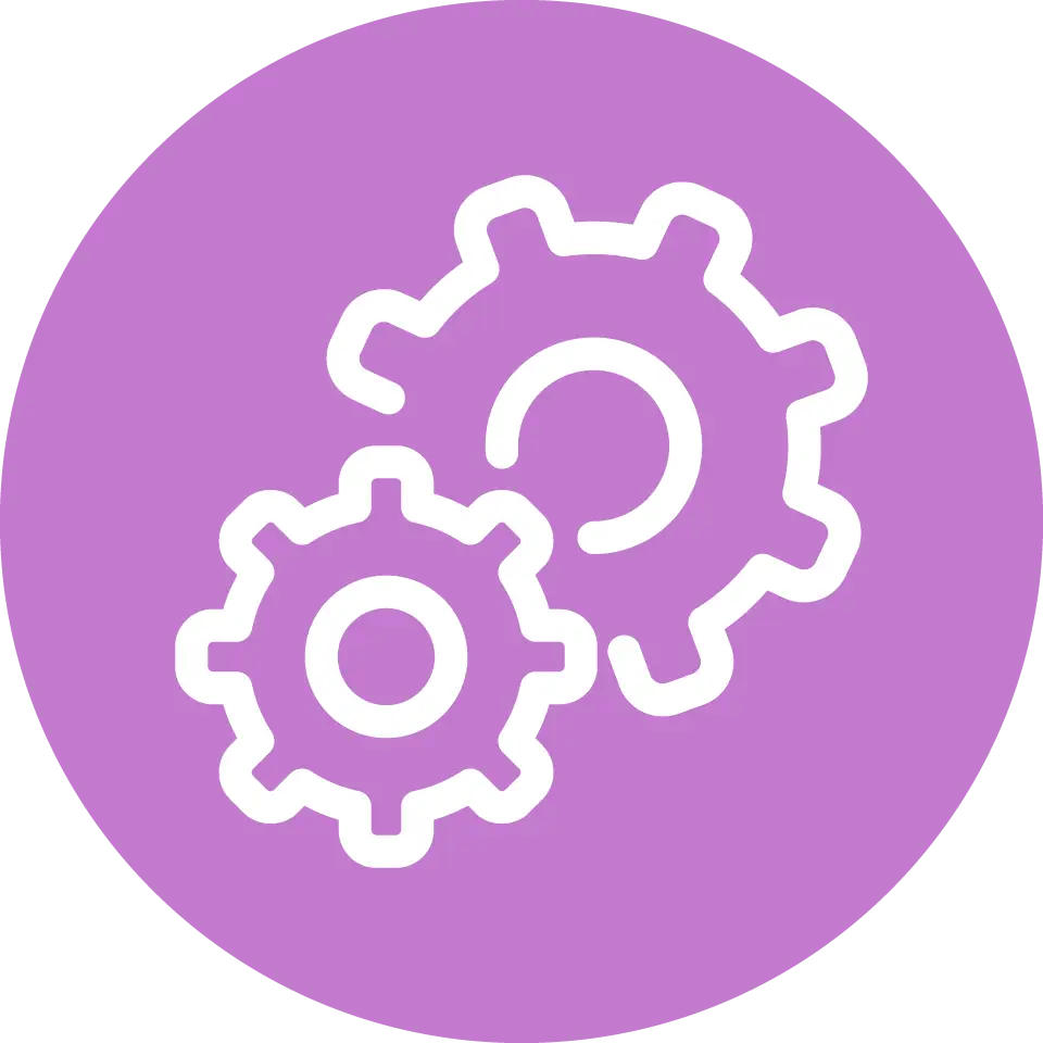 Purple Gears Icon for Settings