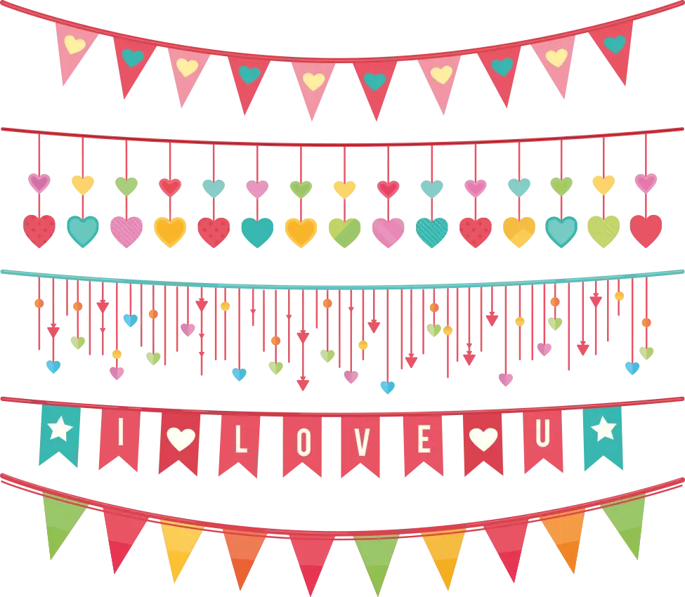 Colorful Love Banners for Decoration