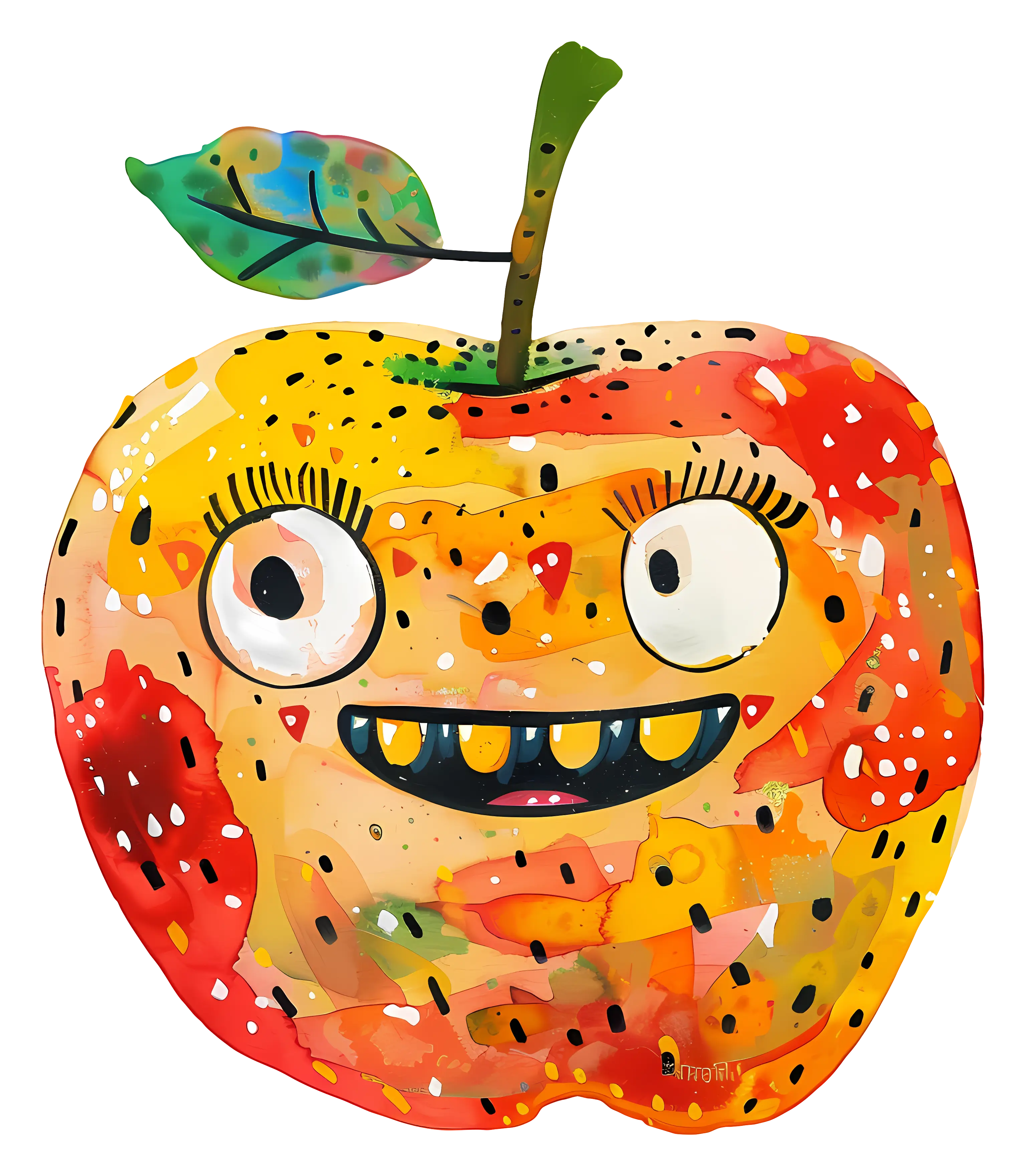 Smiling Apple Cartoon Illustration