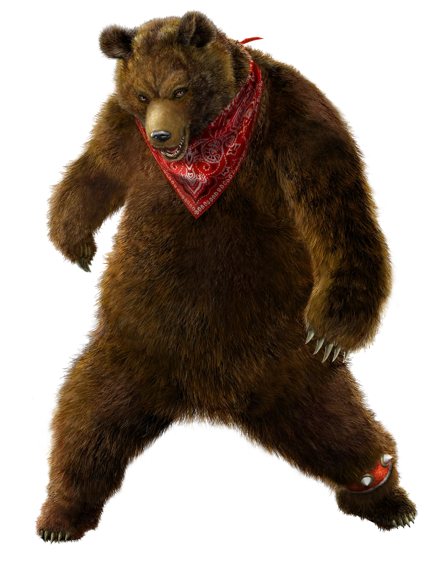 Brown Bear Cartoon with a Red Bandana