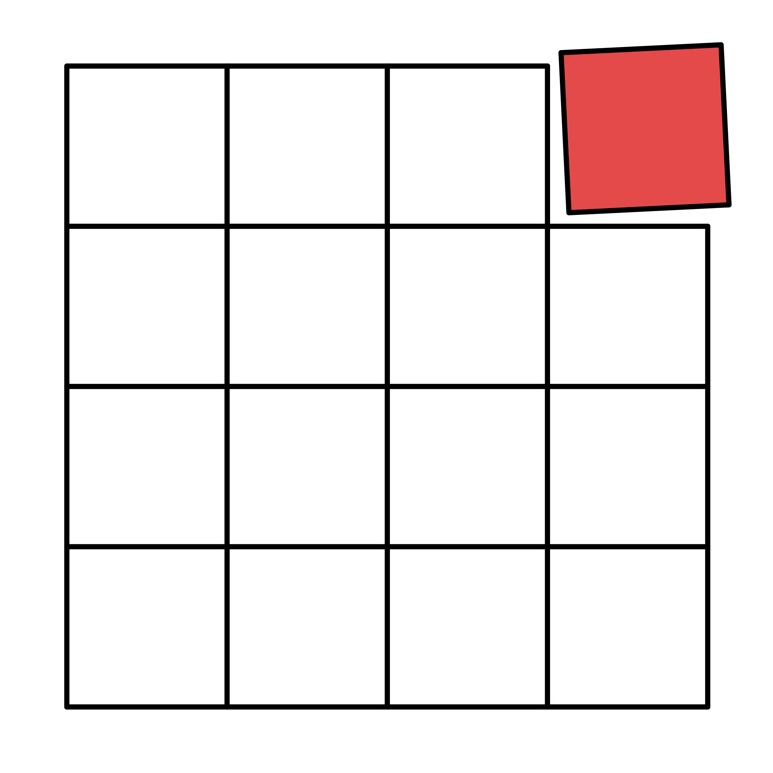 Red Square on Grid