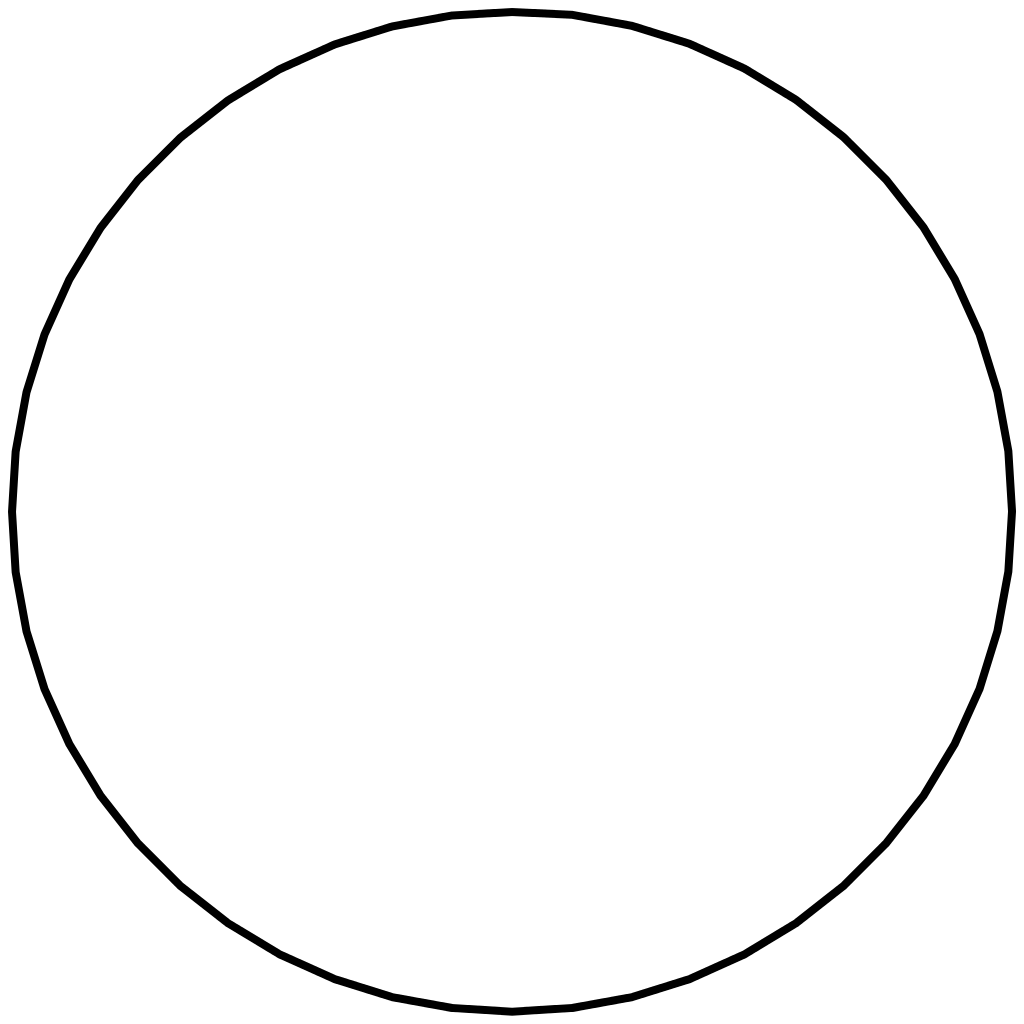 Simple Circular Black Outline Illustration