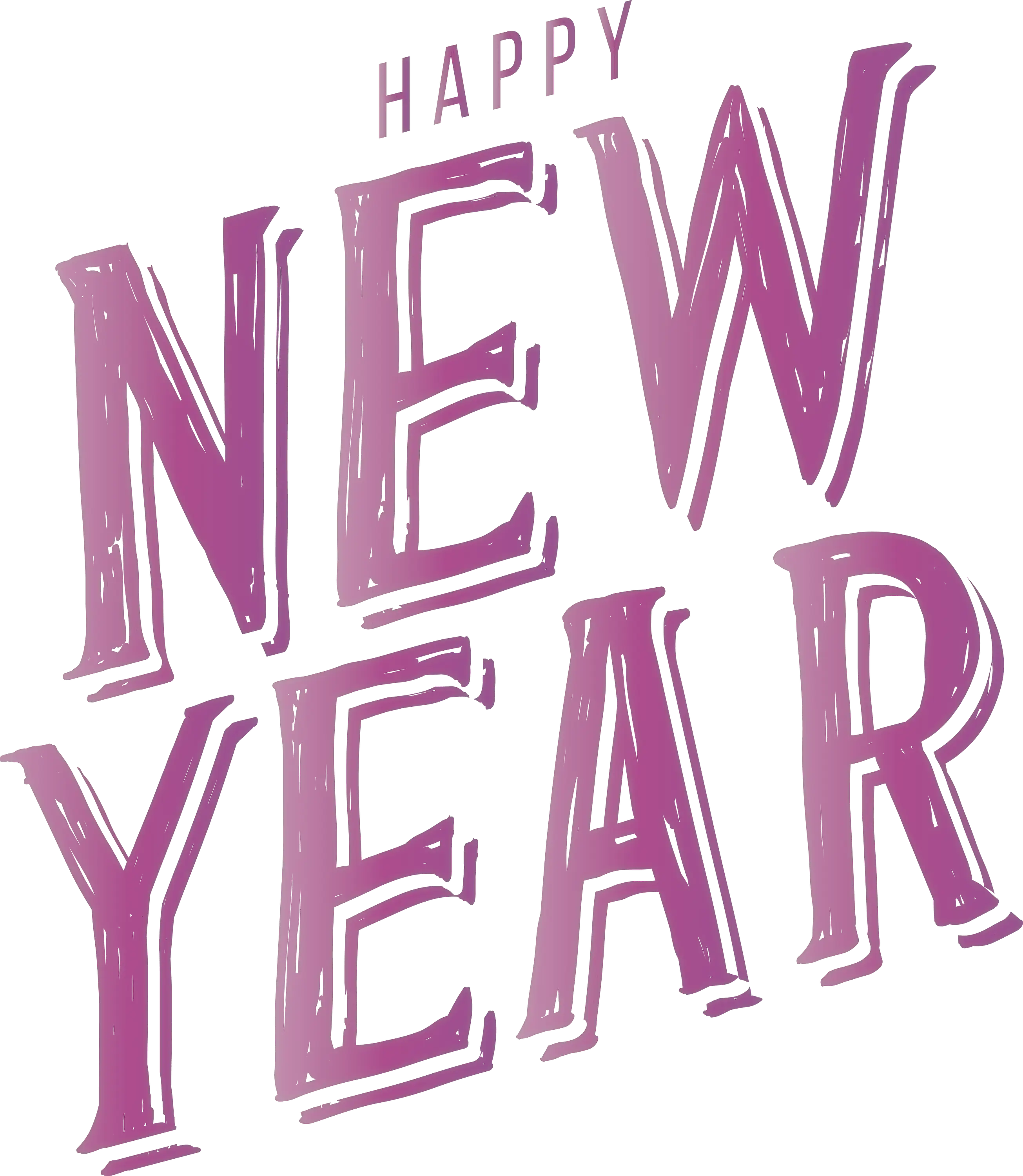 Purple Happy New Year Typography Design