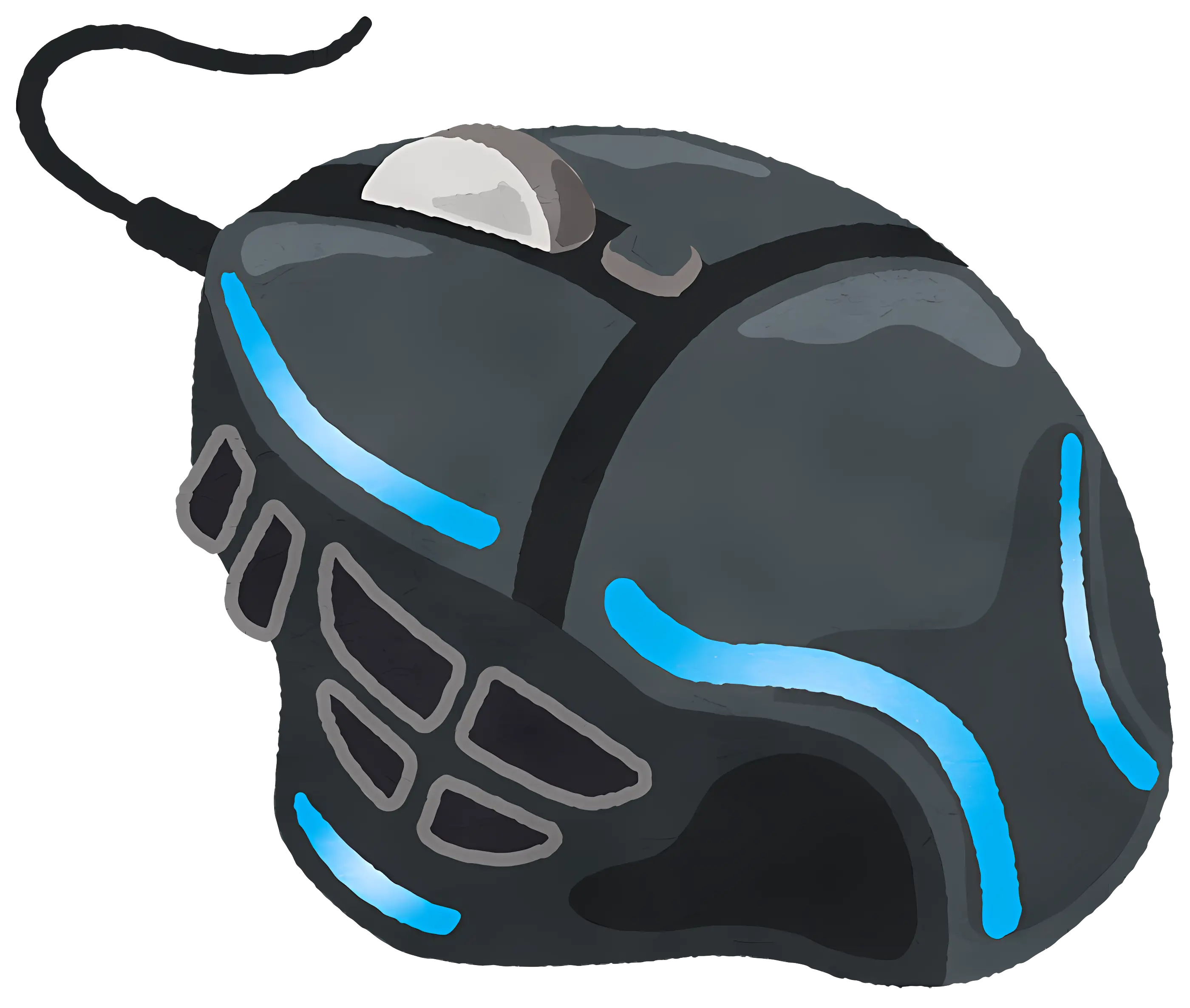 Black Gaming Mouse with Blue Accents