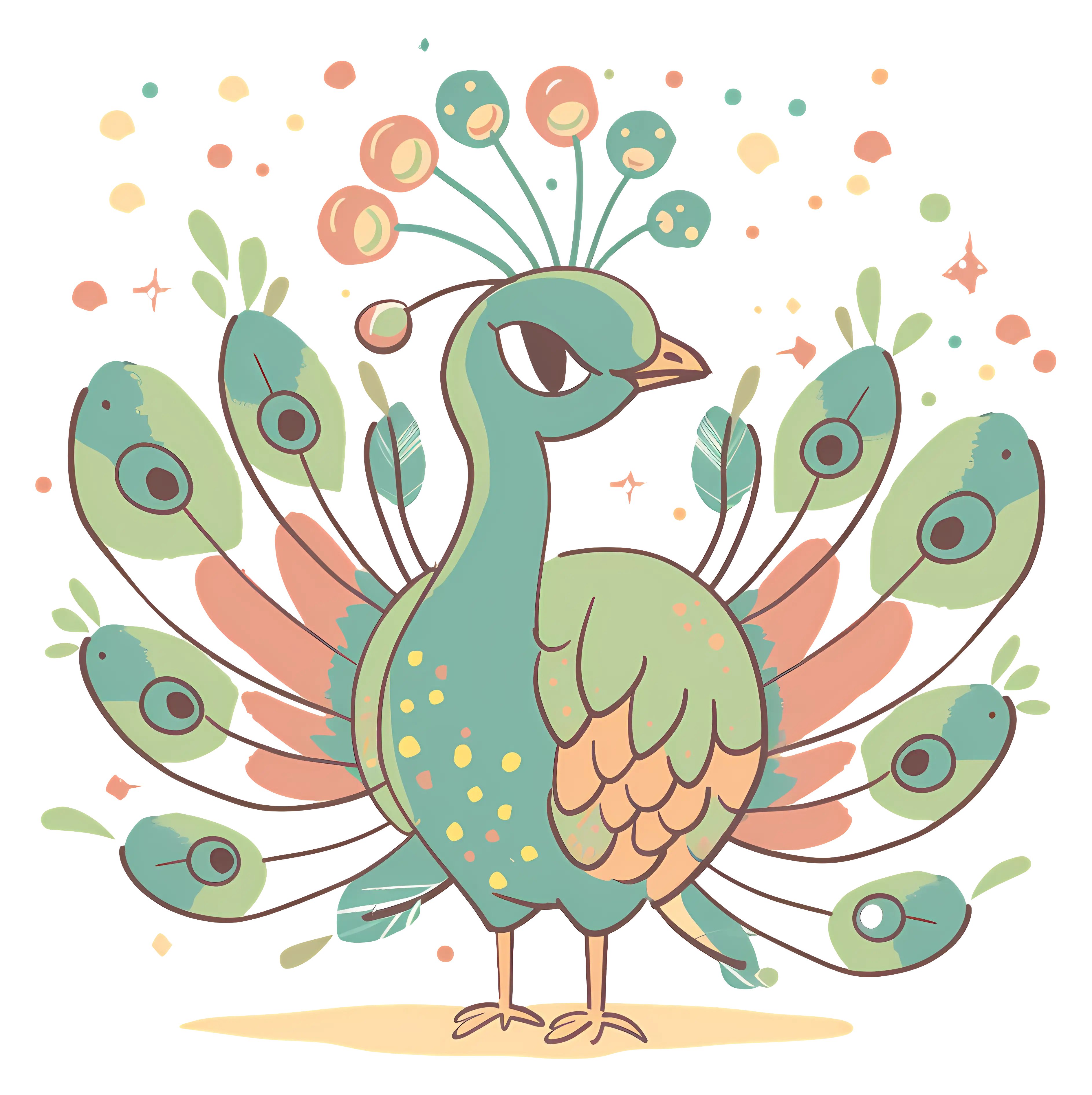 Colorful Peacock with Elegant Feathers