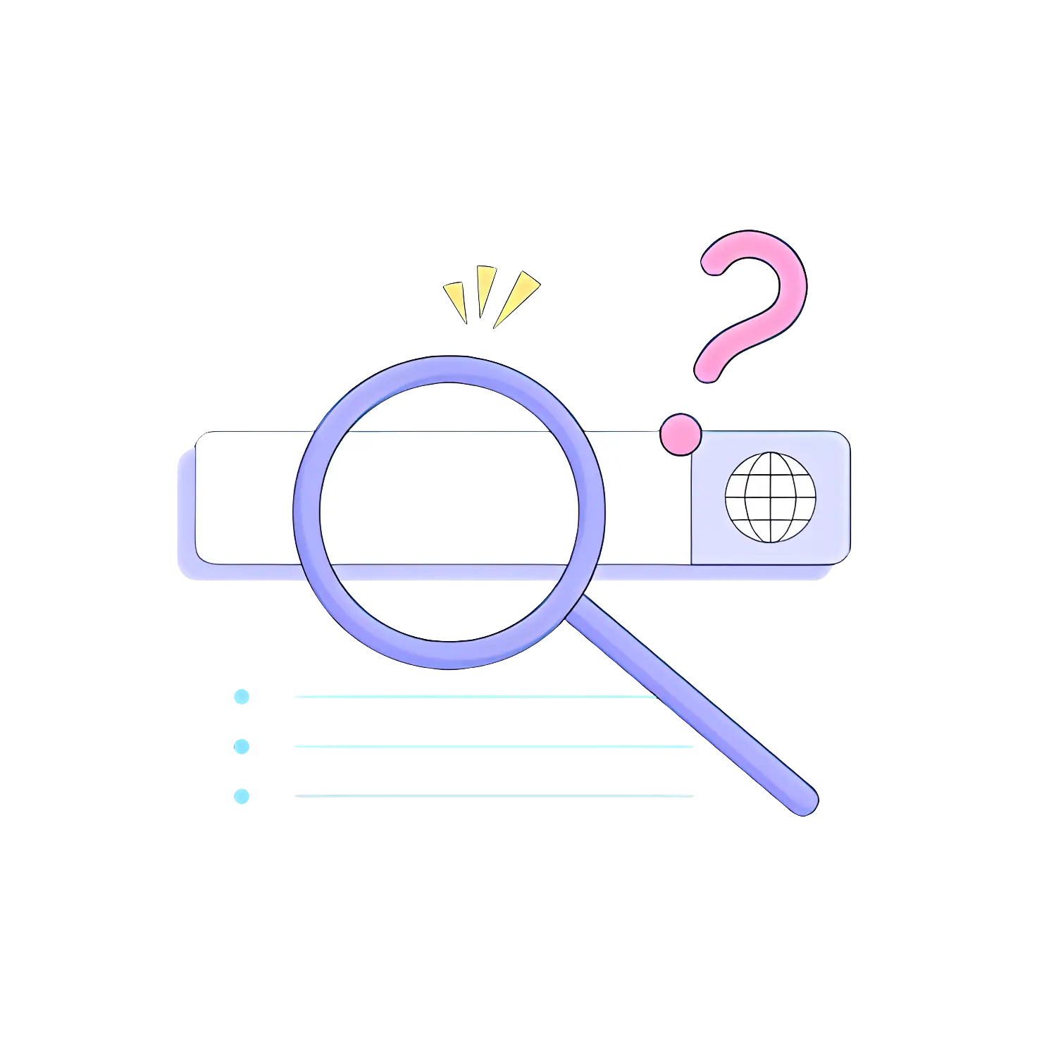 Magnifying Glass with Search Bar