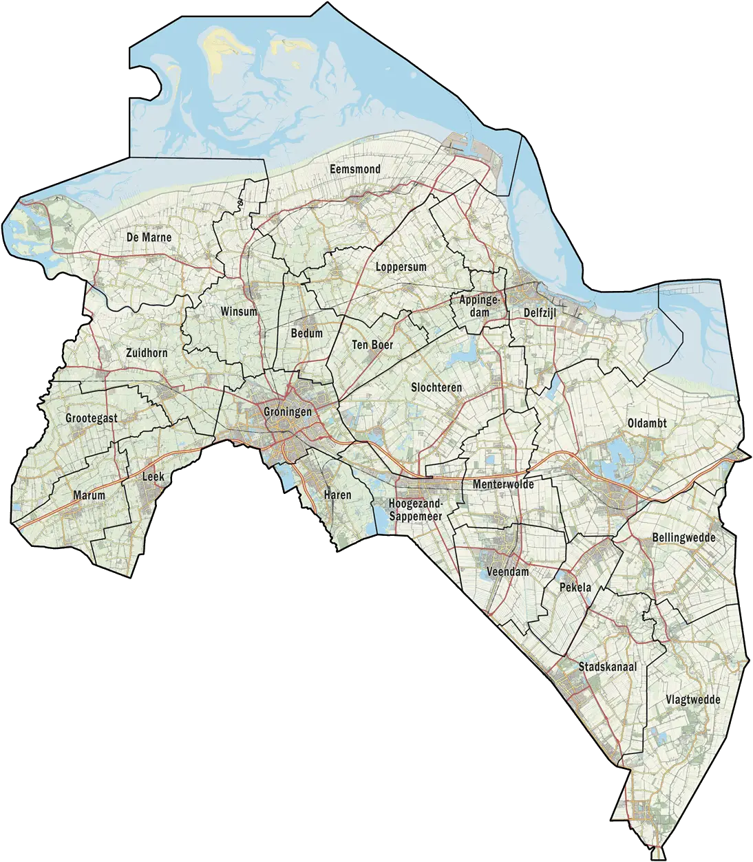 Detailed Map of Regional Boundaries