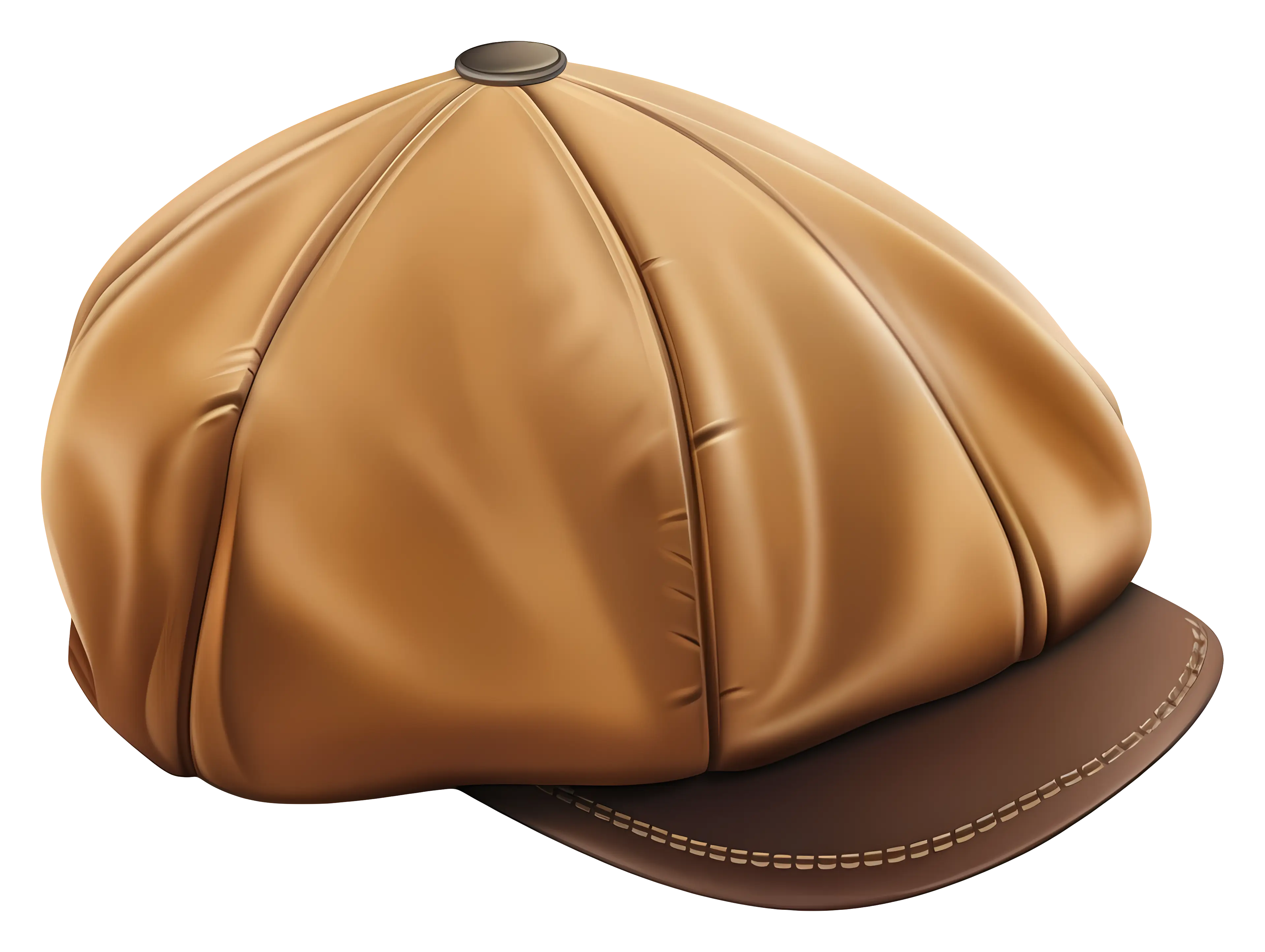 Brown Leather Flat Cap