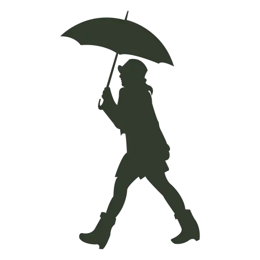 Girl with Umbrella Silhouette