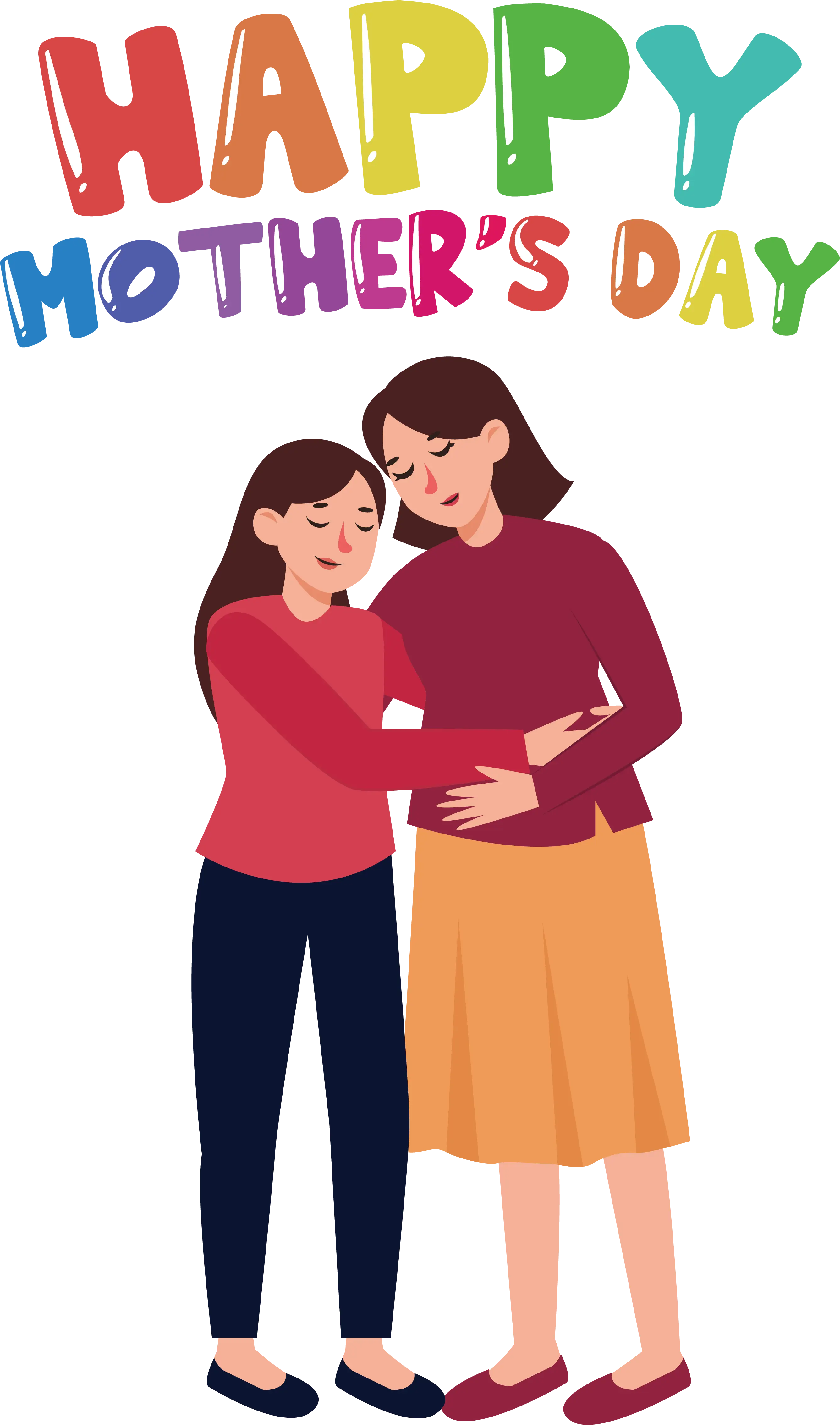 Mother and Daughter Hugging for Mother&#039;s Day