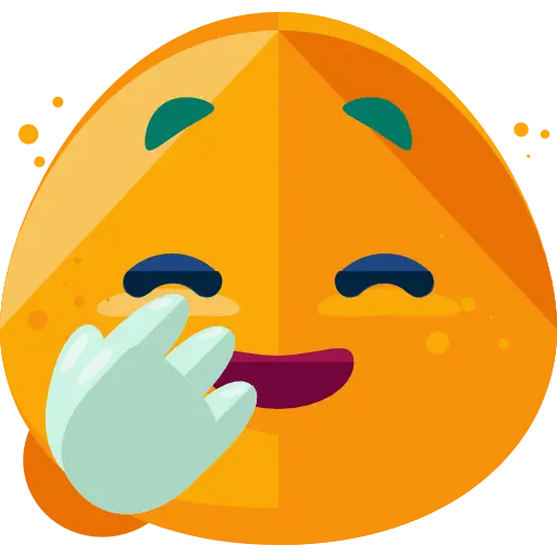 Cute Orange Emoji with Hand