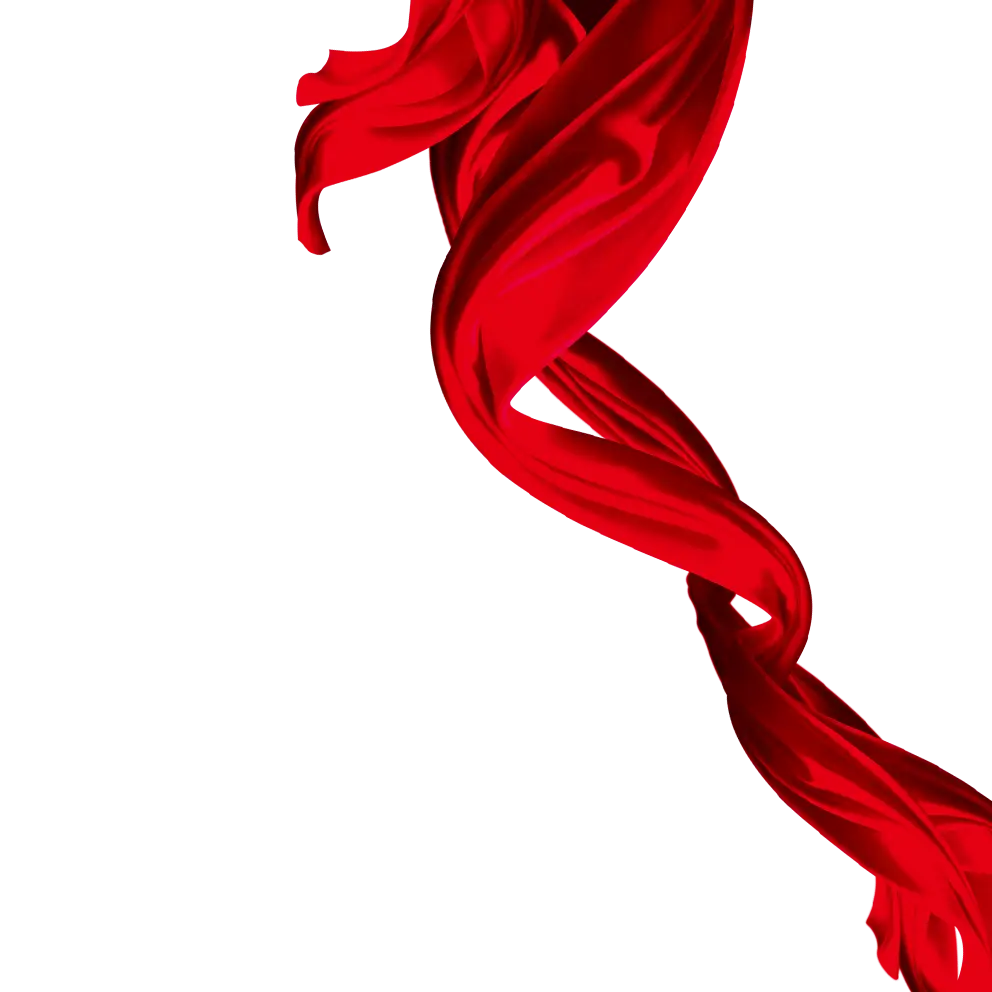 Twisted Red Fabric Ribbon Design