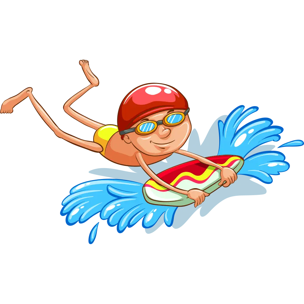 Cartoon Boy Surfing