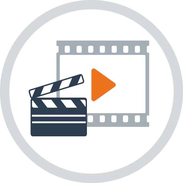 Movie Clapperboard and Play Icon Design