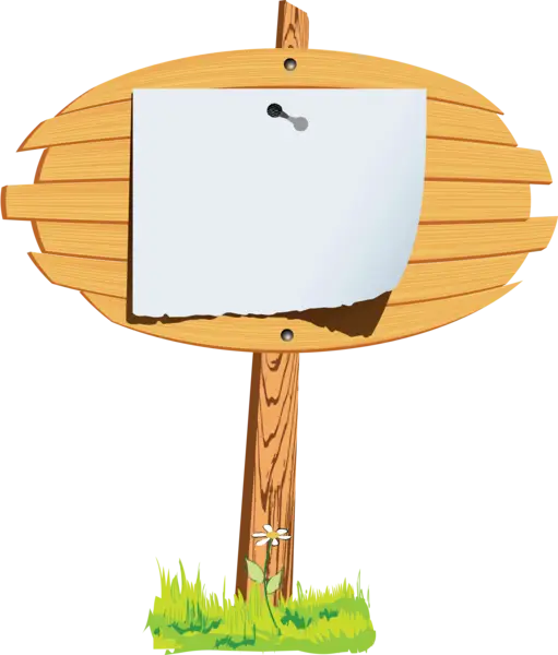 Wooden Signboard with Blank Paper Note