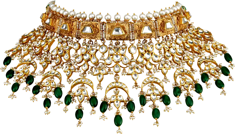 Elegant Gold Necklace with Gemstones