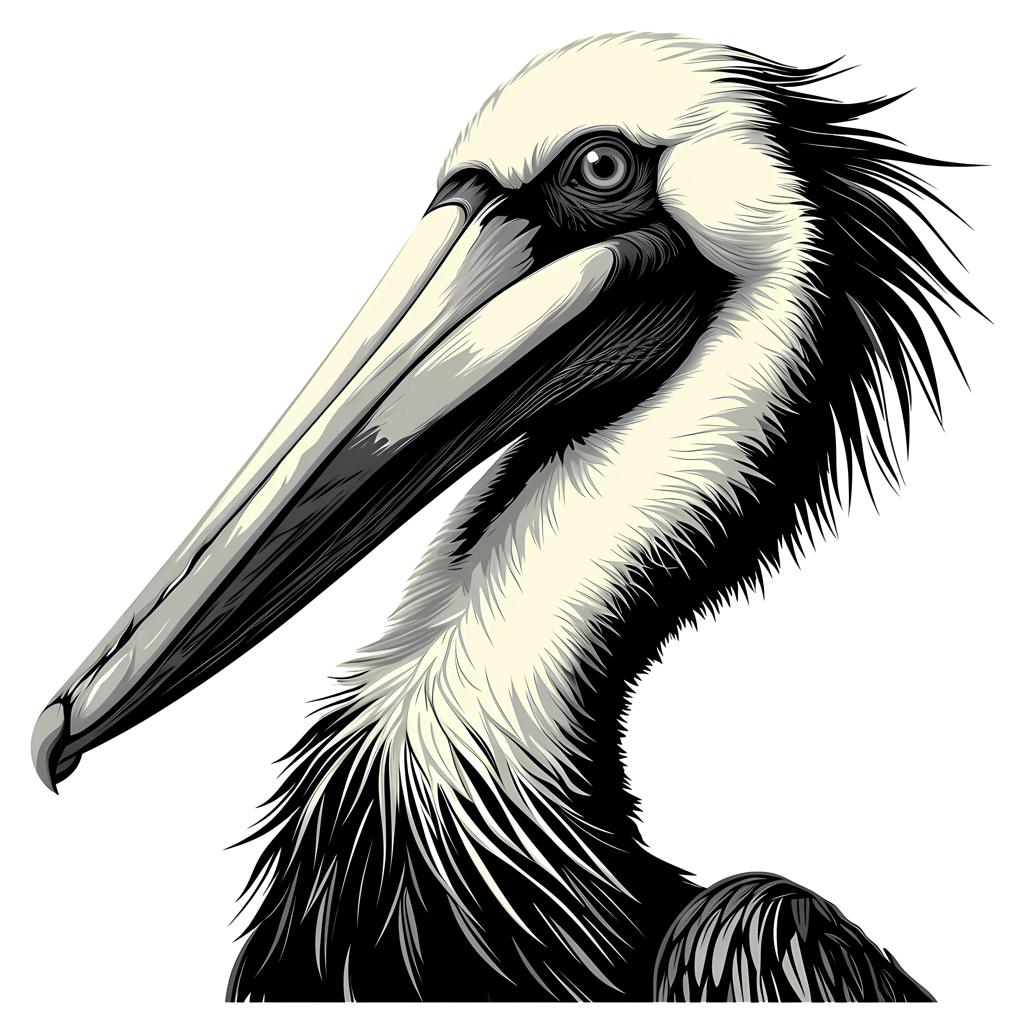 Detailed Pelican Illustration
